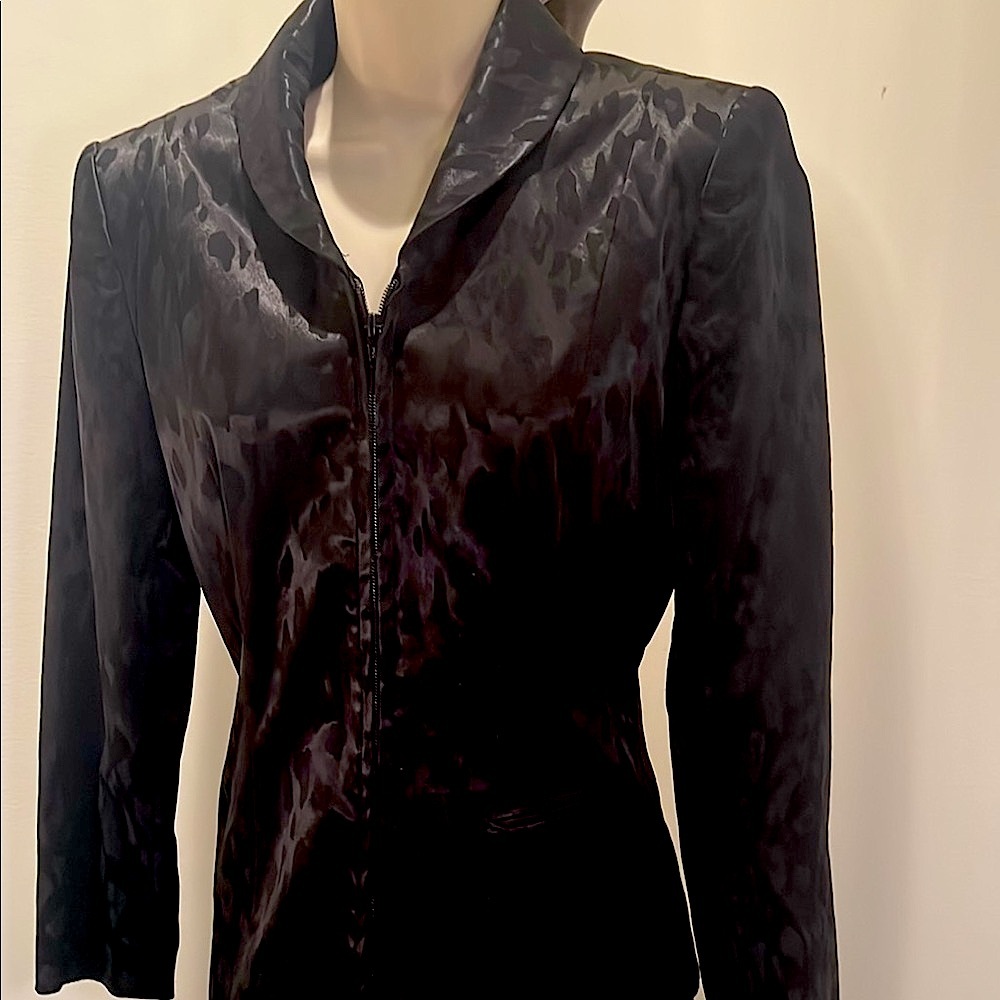 Vintage Black Leopard Monochromatic Pant Suit Set